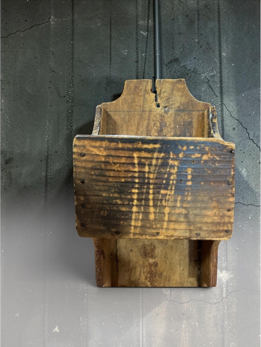 Rustic well worn matchbox wall picket primitive